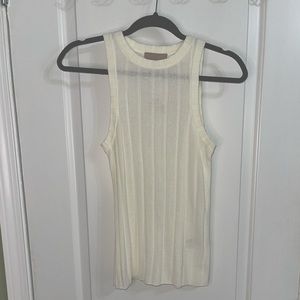H&M Rib-knit Tank Top Tank Light Beige